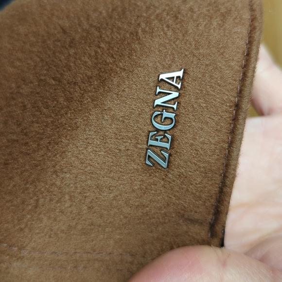 ZEGNA Logo Embroidered Metallic Cashmere Baseball Cap Size small - Picture 5 of 9